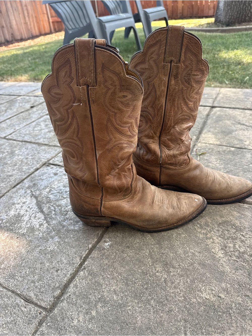 Women’s brown leather western cowboy boots size 8 - Picture 4 of 8